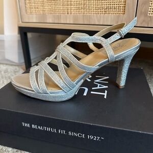Naturalizer Women's Silver Strappy Heels